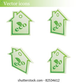 Vector illustration of icons on the theme of ecology