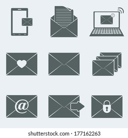 Vector illustration of icons on a theme-mail