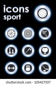 Vector illustration icons on the topic of sports