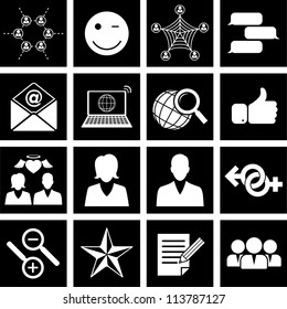Vector illustration of icons on the topic of social network
