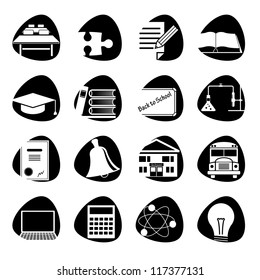 Iconos vectoriales sobre el tema de la escuela