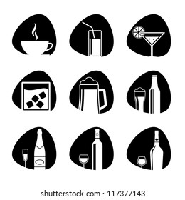 Vector illustration of icons on the topic of drinks
