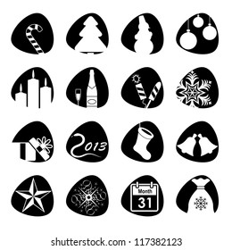 Vector illustration of icons on the topic of the new year
