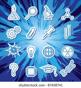 Vector illustration of icons on the topic of science