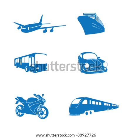 Vector illustration of icons on transport