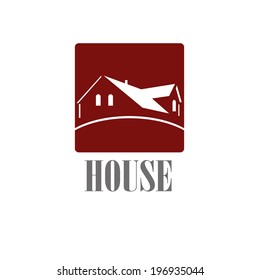 Vector illustration of icons on a white background - house