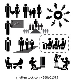 vector illustration of icons of people
