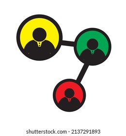 vector illustration of icons of people interacting with each other