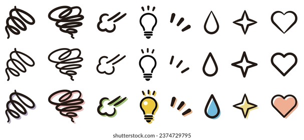 Vector illustration of icons representing emotions