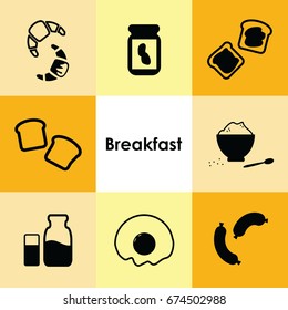 vector illustration for icons set breakfast