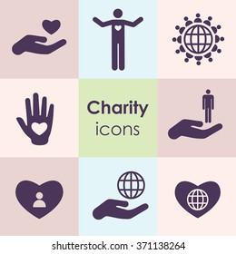 vector illustration / icons set / charity