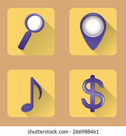 Vector illustration of icons set in flat style