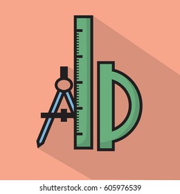Ilustración vectorial. Conjunto de iconos de elementos geométricos. Concepto de educación. Fondo blanco aislado