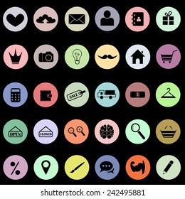 Vector illustration. Icons set. Set of icons on a colored background.