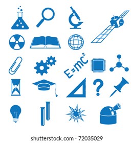 Vector illustration of the icons to subjects of the science