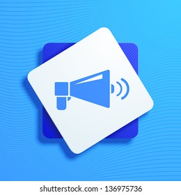 Vector illustration of icons with a symbolic image of a megaphone