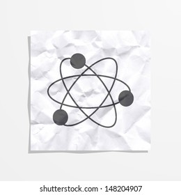 Vector illustration of icons with a symbolic representation of a molecule