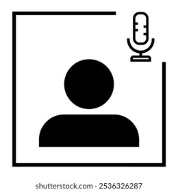 vector illustration icons of users and microphone
