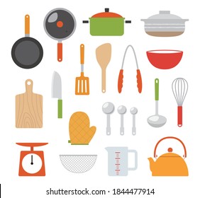 Vector illustration icons for various cookware.