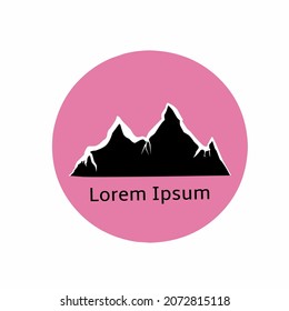 Vector illustration of icy hills on a pink background suitable for use as logos, icons, mascots, posters, brands, and screen printing