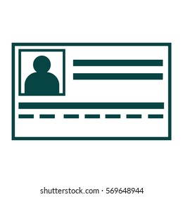 Ilustración vectorial del icono de la tarjeta de identificación en azul
