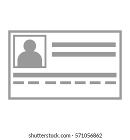 Vector Illustration of ID Card Icon in Grey
