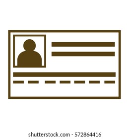 Vector Illustration of ID Card Icon in Brown
