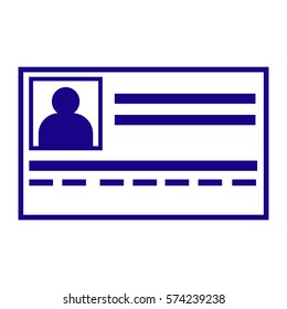 Ilustración vectorial del icono de la tarjeta de identificación en azul
