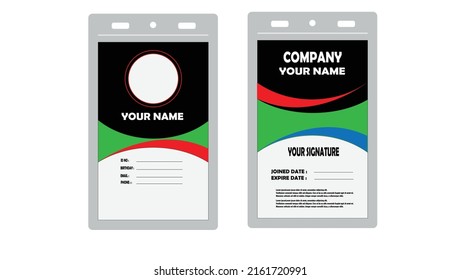 Vector illustration of id card template design for app and web.  Id card outline eps 10