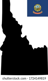 vector illustration of Idaho map with flag
