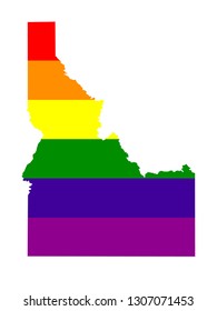 vector illustration of Idaho map with lgbt flag 