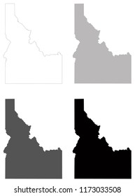 vector illustration of Idaho maps