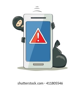 Vector illustration, idea, concept - data protection and theft on the Internet