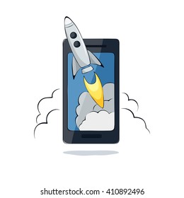 Vector illustration, idea, concept - high-speed mobile internet