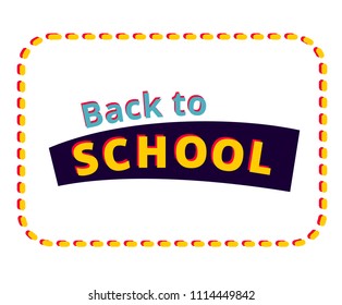 vector illustration idea concept template. type text letter back to school with colorful color design element for leaflets, cards, envelopes, covers, flyers sales in classic comic style