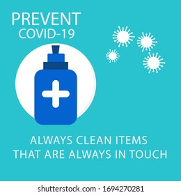 Vector illustration of Idea for coronavirus outbreak and preventions. using mask, wash your hand and stay at home vector illustration.