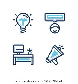 Vector illustration of idea decision making office megaphone icon