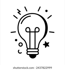 Vector Illustration Idea Icon, Suitable for educational content, uiux assets, social media post assets, school flyers and presentations
