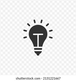 Vector Illustration Of Idea Lamp Icon In Dark Color And Transparent Background(png).