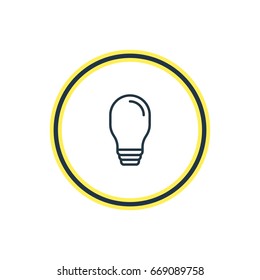 Vector Illustration Of Idea Outline. Beautiful Marketing Element Also Can Be Used As Lamp Element.