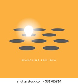 Vector illustration of idea searching concept.