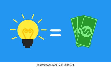 Vektorgrafik einer Idee, die Geld verdient
