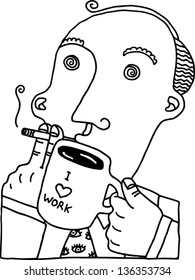 Vector illustration of an ideal employee