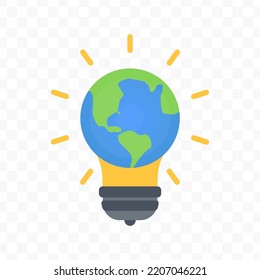 Vector illustration of ideas for earth icon sign and symbol. colored icons for website design .Simple design on transparent background (PNG).