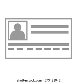 Vector Illustration of Identification Card Icon in gray
