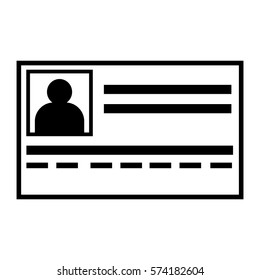 Vector Illustration of Identification Card Icon in black