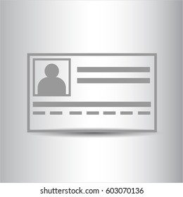Vector illustration of identification card icon vector symbol flat 