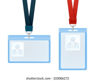 Vector illustration of identification cards with place for photo and text