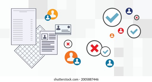 vector illustration of identification documents papers and approved application forms  