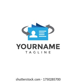vector illustration of an identity card and arrow - Isolated on a white background, just add your name to your design, logo design